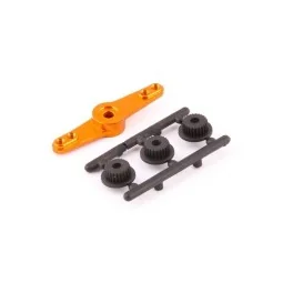 Orange aluminum servo rudder double with universal adapters Hobbytech Hobbytech HT-510008G - 1