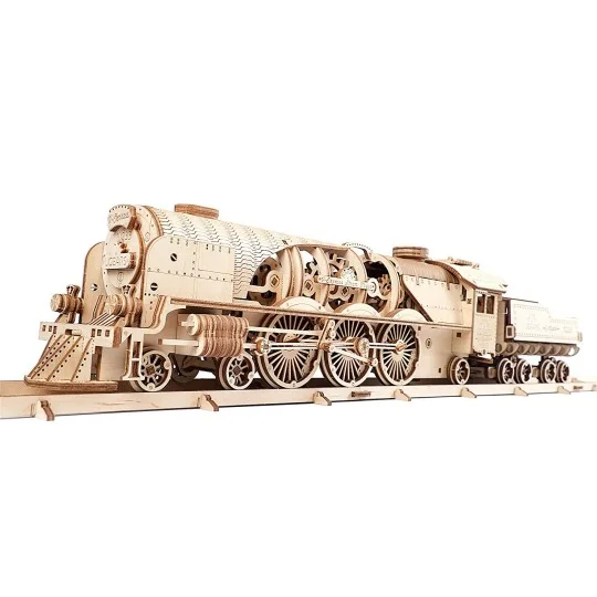 Locomotive steam train V-Express Puzzle 3D wood UGEARS UGEARS UG-70058 - 1 UG-70058-Locomotive steam train V-Express Puzzle 3D wood UGEARS - UG-70058