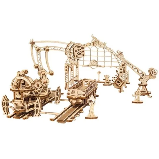 UG-70032-Manipulateur, grue ferroviaire Puzzle 3D bois UGEARS