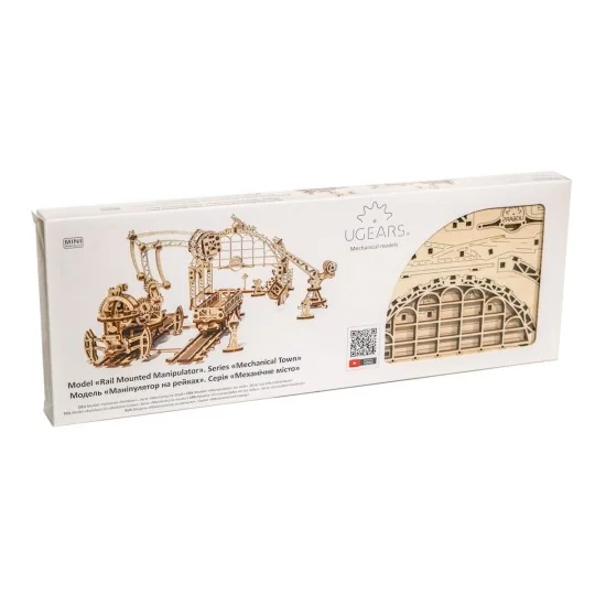 UG-70032-Manipulateur, grue ferroviaire Puzzle 3D bois UGEARS