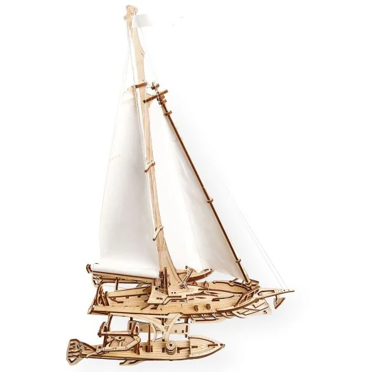 Boat sailing Trimaran Merihobus Puzzle 3D wood UGEARS UGEARS UG-70059 - 3 UG-70059-Boat sailing Trimaran Merihobus Puzzle 3D wood UGEARS - UG-70059