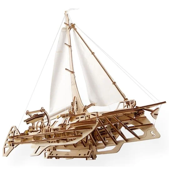 Boat sailing Trimaran Merihobus Puzzle 3D wood UGEARS UGEARS UG-70059 - 4 UG-70059-Boat sailing Trimaran Merihobus Puzzle 3D wood UGEARS - UG-70059