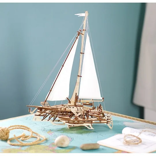 Boat sailing Trimaran Merihobus Puzzle 3D wood UGEARS UGEARS UG-70059 - 7 UG-70059-Boat sailing Trimaran Merihobus Puzzle 3D wood UGEARS - UG-70059
