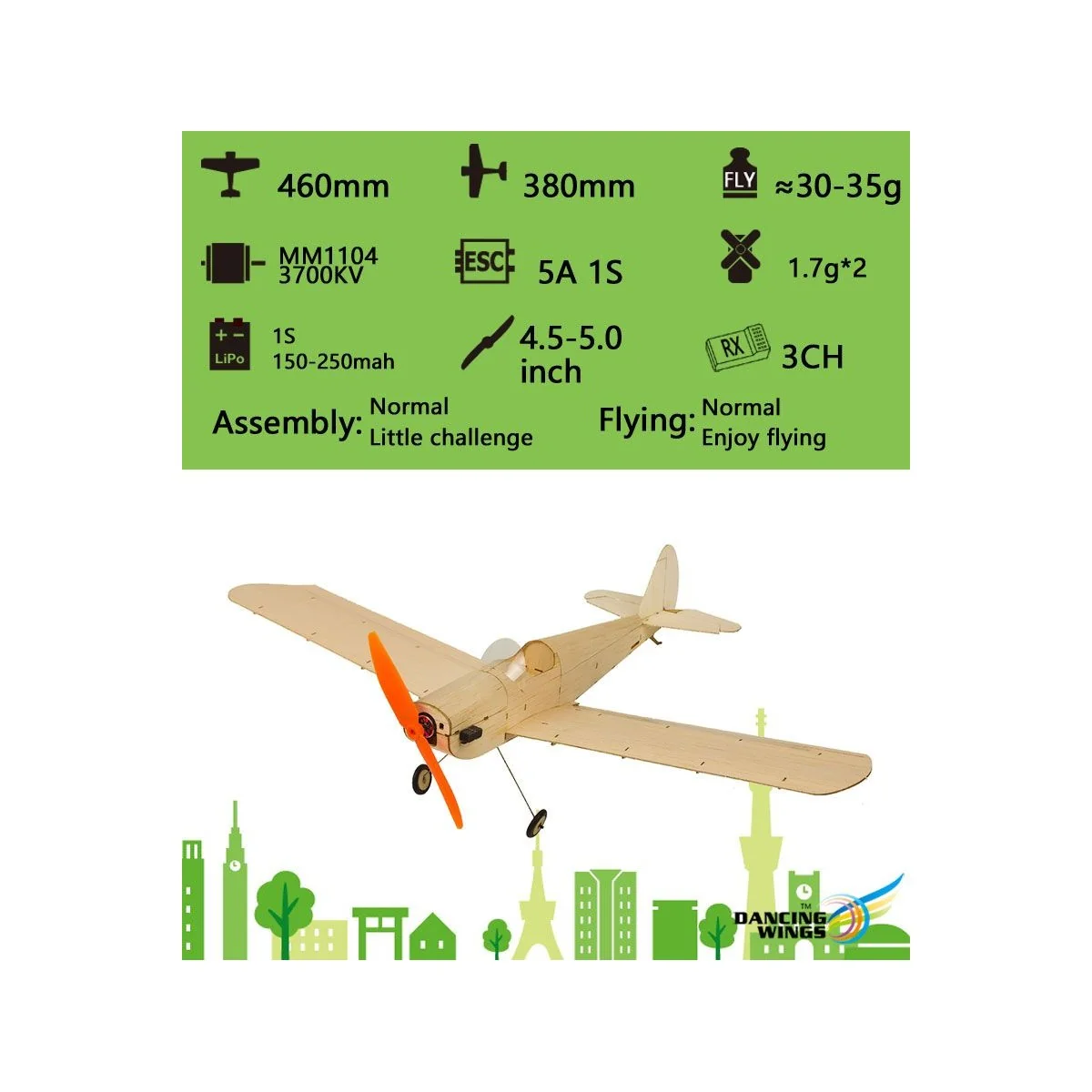 Mini Spacewalker 460mm découpe laser balsa DW Hobby DW Hobby - Dancing Wings Hobby K0901 - 4