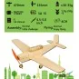 K1301-Mini Beetchcraft T - 34 Mentor 460mm balsa DW Hobby laser cutting - K1301