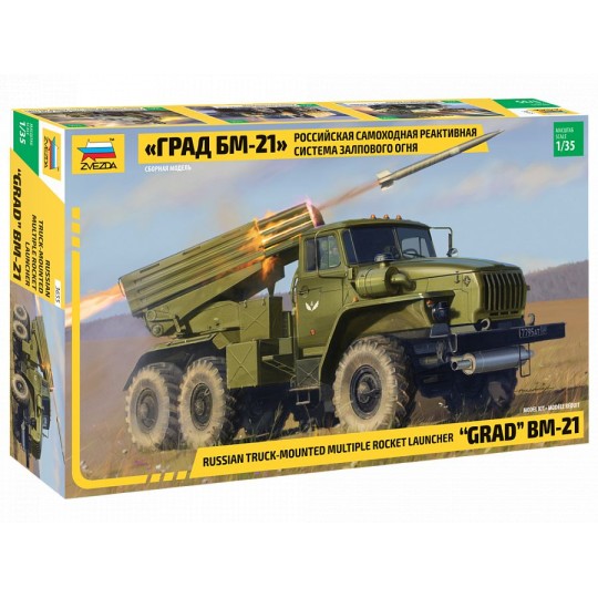 Z3655-Truck launches rockets Russian BM-21 "Grad" 1/35 Zvezda - Z3655