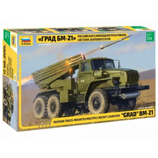 Camion lance roquettes russe BM-21 "Grad" 1/35 Zvezda Zvezda Z3655 - 1 Z3655-Camion lance roquettes russe BM-21 "Grad" 1/35 Zvezda - Z3655