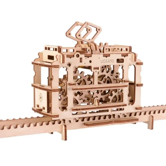 Tram on rails Puzzle 3D wood UGEARS UGEARS UG-70008 - 1 UG-70008-Tram on rails Puzzle 3D wood UGEARS - UG-70008