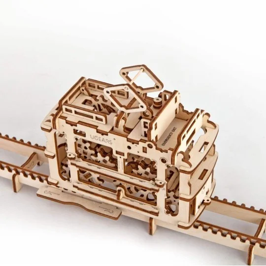 UG-70008-Tram on rails Puzzle 3D wood UGEARS - UG-70008