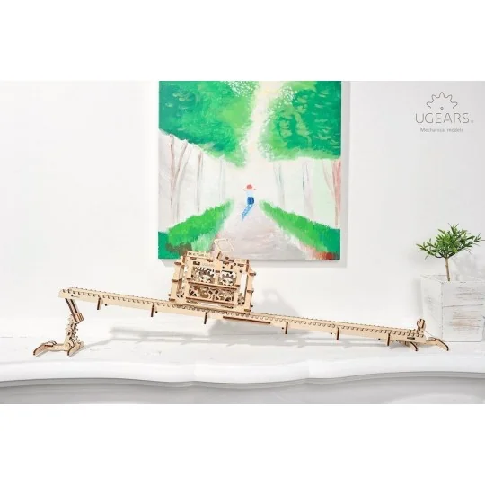 UG-70008-Tram on rails Puzzle 3D wood UGEARS - UG-70008