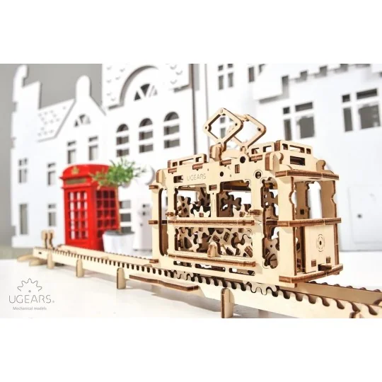 Tram on rails Puzzle 3D wood UGEARS UGEARS UG-70008 - 7 UG-70008-Tram on rails Puzzle 3D wood UGEARS - UG-70008