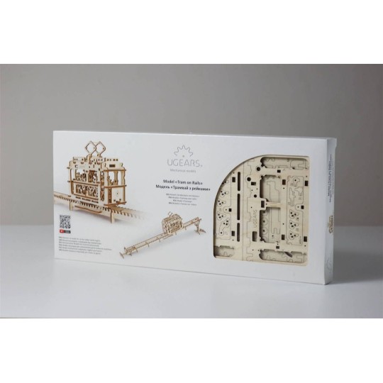 Tram on rails Puzzle 3D wood UGEARS UGEARS UG-70008 - 10 UG-70008-Tram on rails Puzzle 3D wood UGEARS - UG-70008