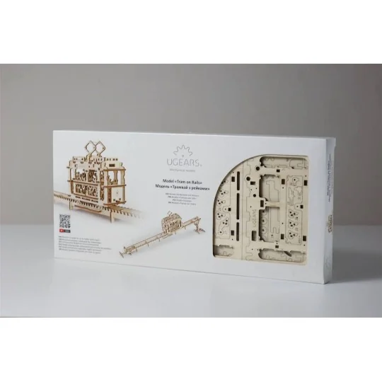 UG-70008-Tram on rails Puzzle 3D wood UGEARS - UG-70008