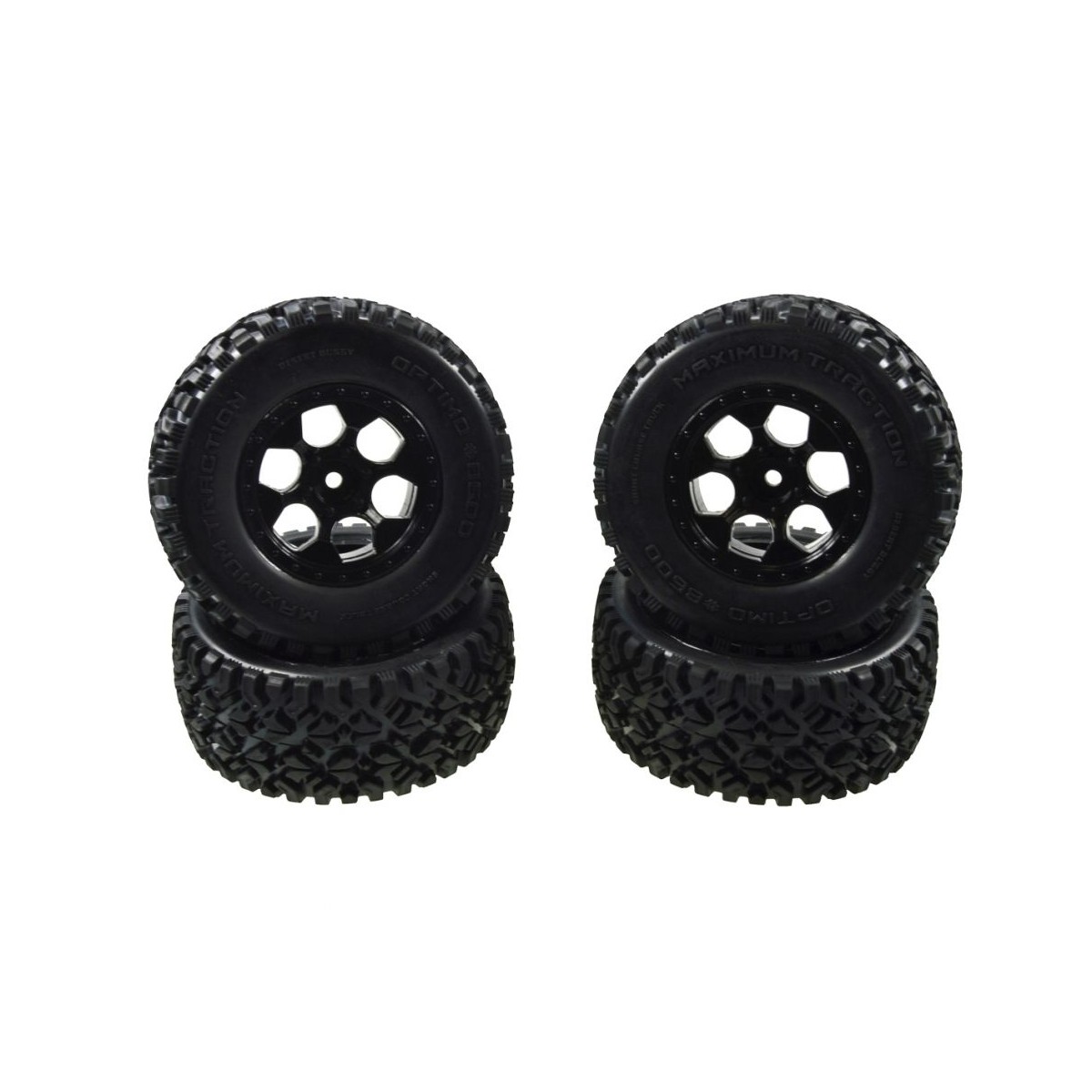 Roues Short Course X10 noires 1/10 (4) Carson Carson 500900113 - 1