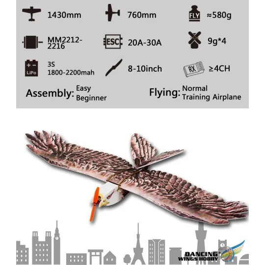 Aigle Eagle II 1m43 E19 EPP Kit PNP DW Hobby DW Hobby - Dancing Wings Hobby E1904 - 11 E1904-Aigle Eagle II 1m43 E19 EPP Kit PNP DW Hobby - E1904