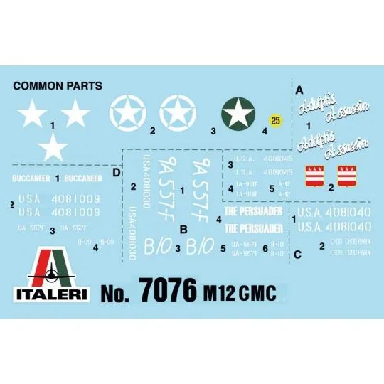 I7076-Char M12 G.M.C. 1/72 Italeri