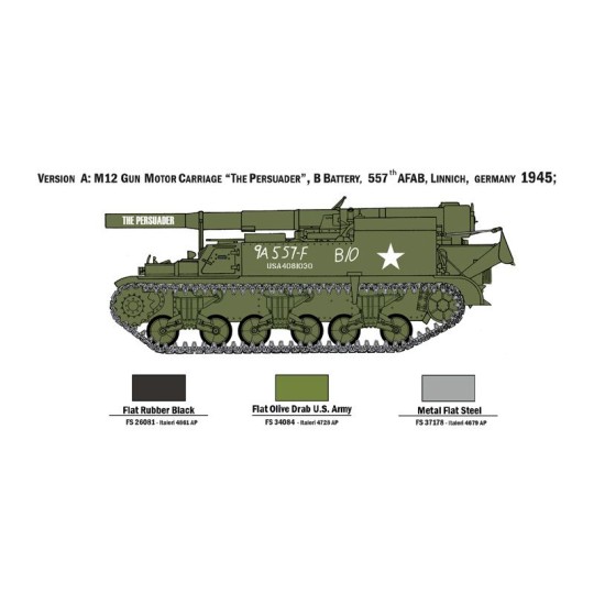Tank 1/72 Italeri G.M.C. M12 Italeri I7076 - 4 I7076-Tank 1/72 Italeri G.M.C. M12 - I7076