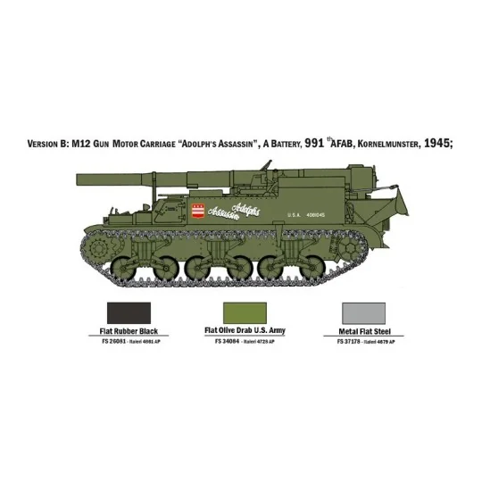 Tank 1/72 Italeri G.M.C. M12 Italeri I7076 - 5 I7076-Tank 1/72 Italeri G.M.C. M12 - I7076