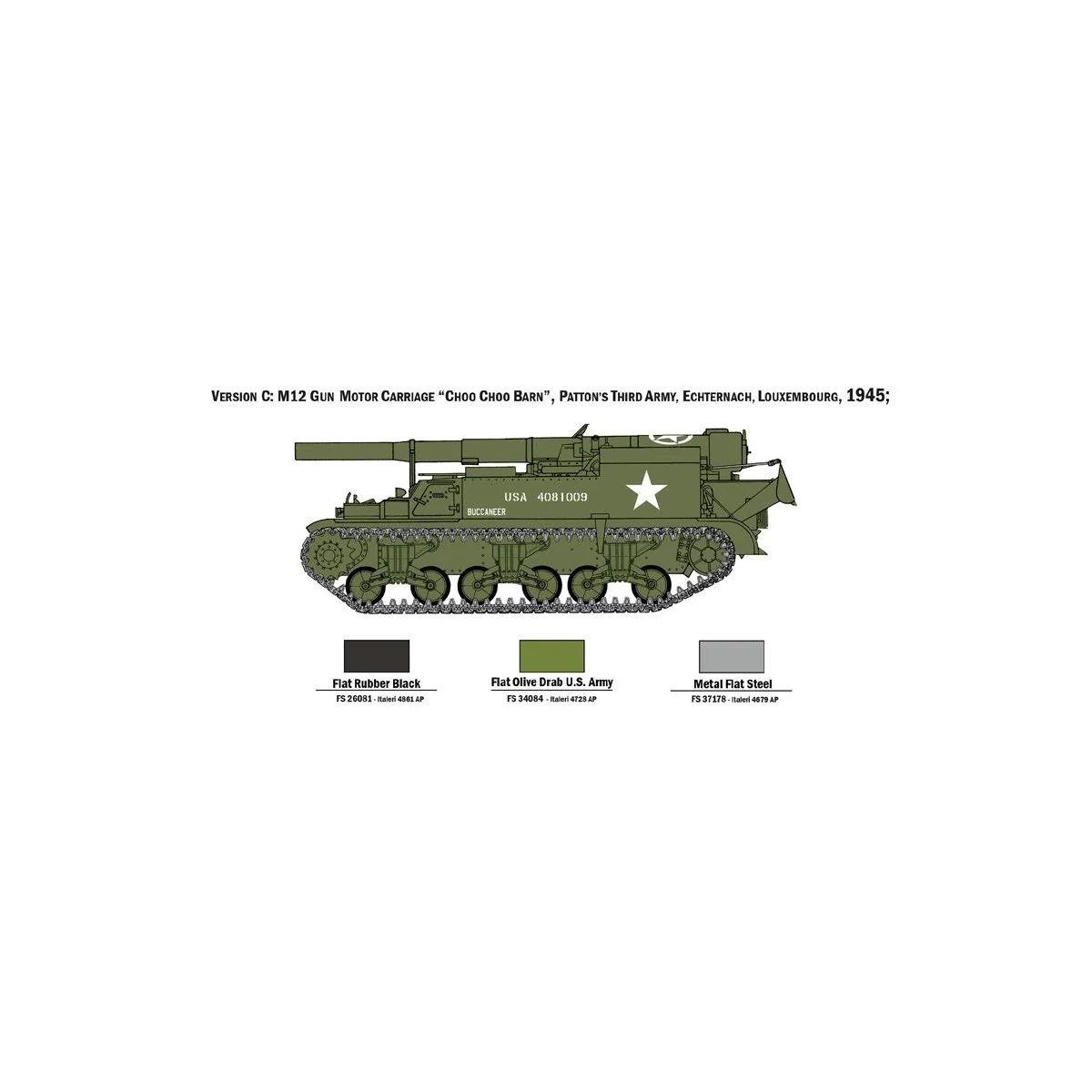 Tank 1/72 Italeri G.M.C. M12 Italeri I7076 - 6 Tank 1/72 Italeri G.M.C. M12 Italeri I7076 - 6