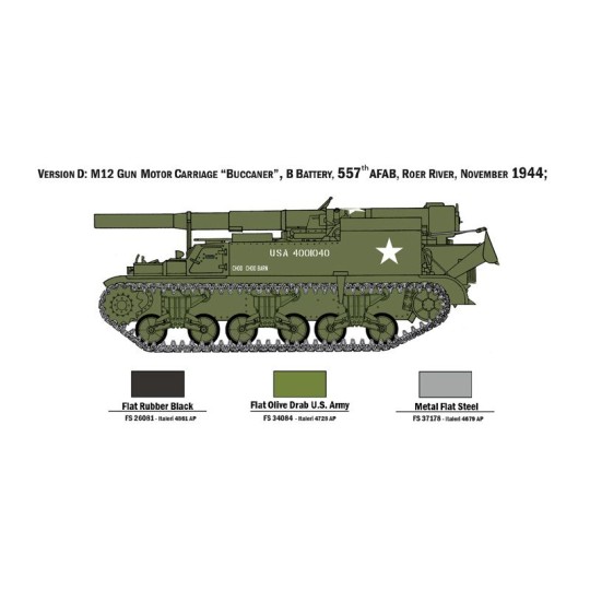 Tank 1/72 Italeri G.M.C. M12 Italeri I7076 - 7 I7076-Tank 1/72 Italeri G.M.C. M12 - I7076