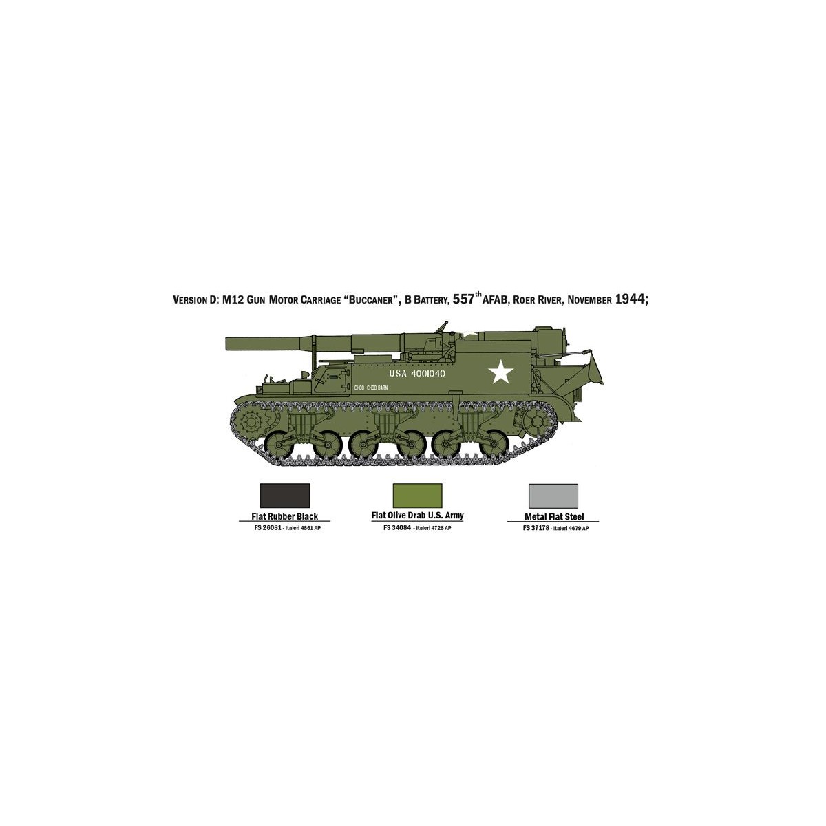 Tank 1/72 Italeri G.M.C. M12 Italeri I7076 - 7 Tank 1/72 Italeri G.M.C. M12 Italeri I7076 - 7