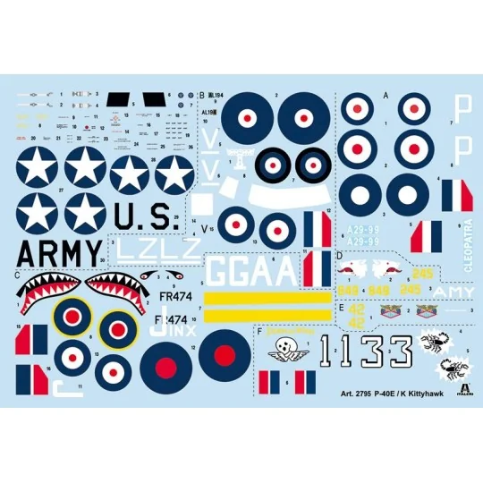 I2795-Plane P-40E/K 1/48 Italeri Kittyhawk