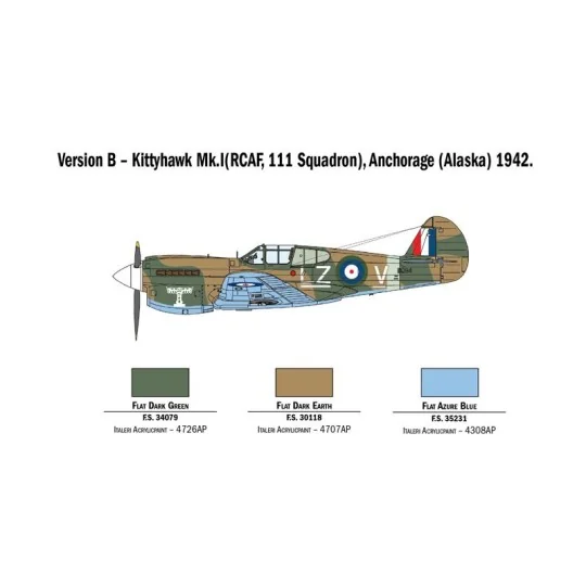 Plane P-40E/K 1/48 Italeri Kittyhawk Italeri I2795 - 5 I2795-Plane P-40E/K 1/48 Italeri Kittyhawk - I2795