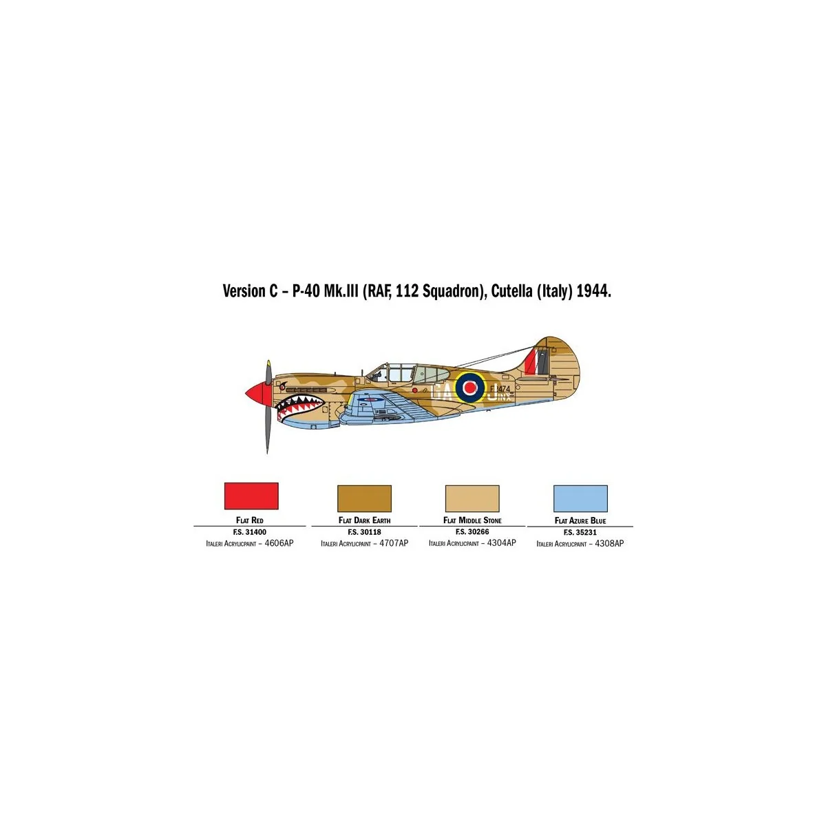 Plane P-40E/K 1/48 Italeri Kittyhawk Italeri I2795 - 6
