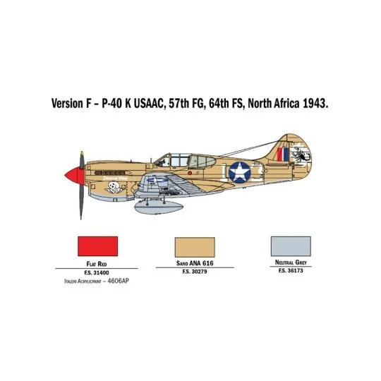 I2795-Avion P-40E/K Kittyhawk 1/48 Italeri - I2795
