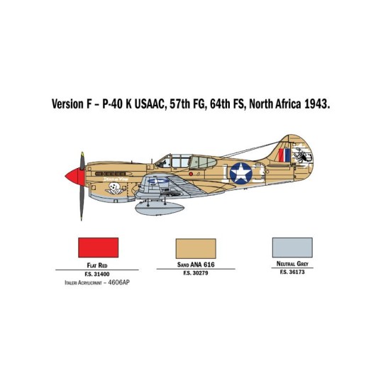 I2795-Plane P-40E/K 1/48 Italeri Kittyhawk