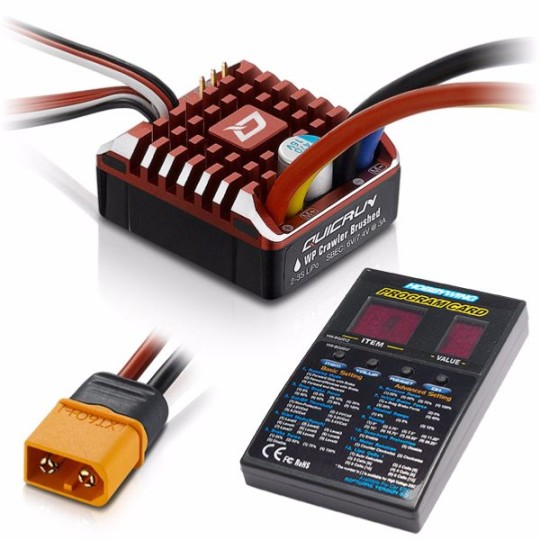 30112750-Carbon waterproof inverter QUICRUN 80A crawler + Hobbywing card