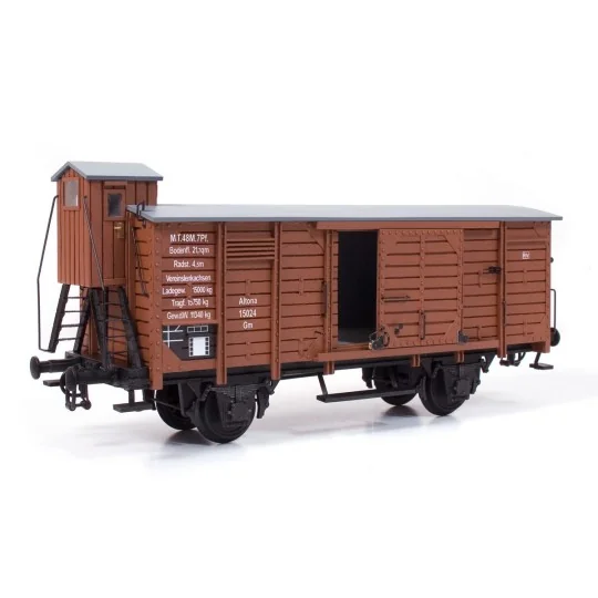 56002-OcCre 56002 Covered Freight Wagon with Guardhouse 1/32 Scale Wood and Metal Construction Kit