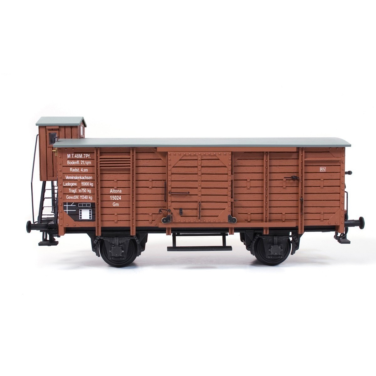 Covered merchandise wagon with 1/32 OcCre metal wood construction k...