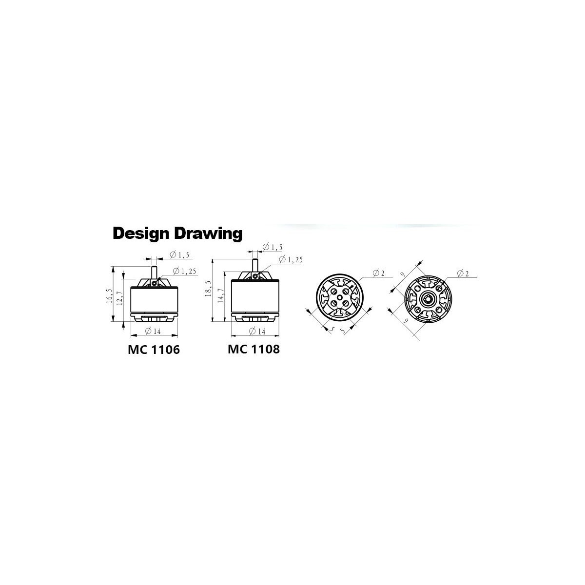 Indoor motorization Kit BLS 1106 + ESC 2S + propeller + 3 servos DW hobby DW Hobby - Dancing Wings Hobby ACM1106SV-2S - 3