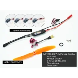Kit motorisation indoor moteur bls 1306 + ESC 2S + hélice + 4 servos DW Hobby DW Hobby - Dancing Wings Hobby AFM1306SV-2S - 1