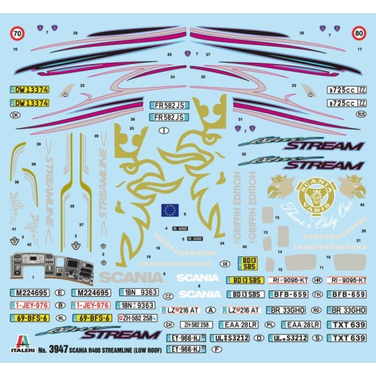 I3947-Scania R400 Streamline toit plat 1/24 Italeri