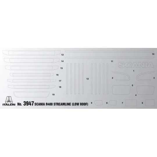 I3947-Scania R400 streamline flat roof 1/24 Italeri