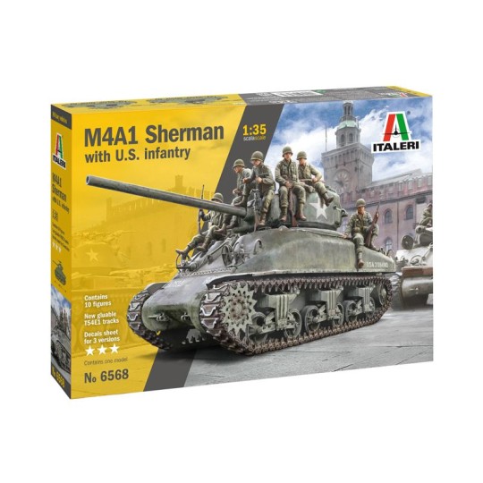 I6568-Char M4A1 Sherman et Infanterie US 1/35 Italeri