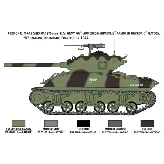 I6568-Tank M4A1 Sherman and INFANTRY US 1/35 Italeri
