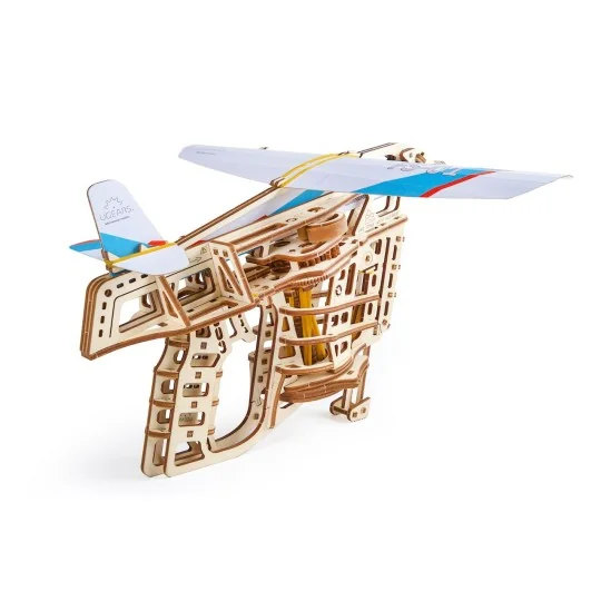 UG-70075-Lanceur catapulte d'avions Puzzle 3D bois UGEARS