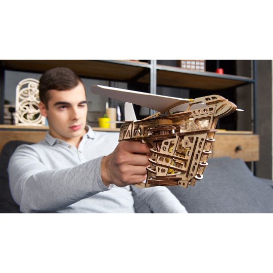 UG-70075-Lanceur catapulte d'avions Puzzle 3D bois UGEARS