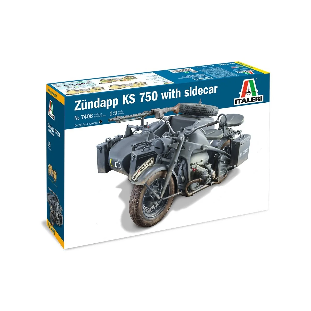 Sidecar Zündapp KS 750 1/9 Italeri Italeri I7406 - 2