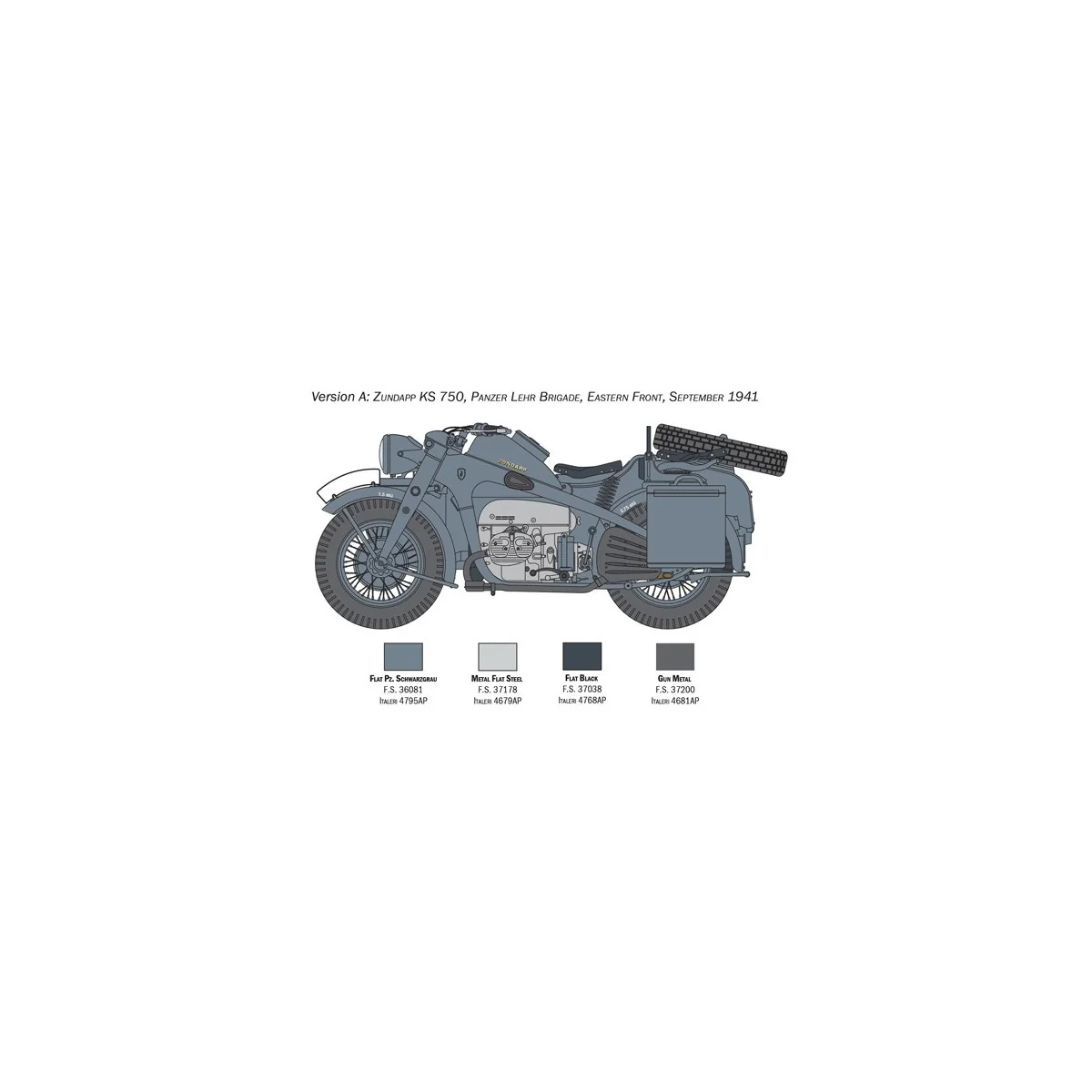 Sidecar Zondapp KS 750 1/9 Italeri Italeri I7406 - 4 Sidecar Zondapp KS 750 1/9 Italeri Italeri I7406 - 4