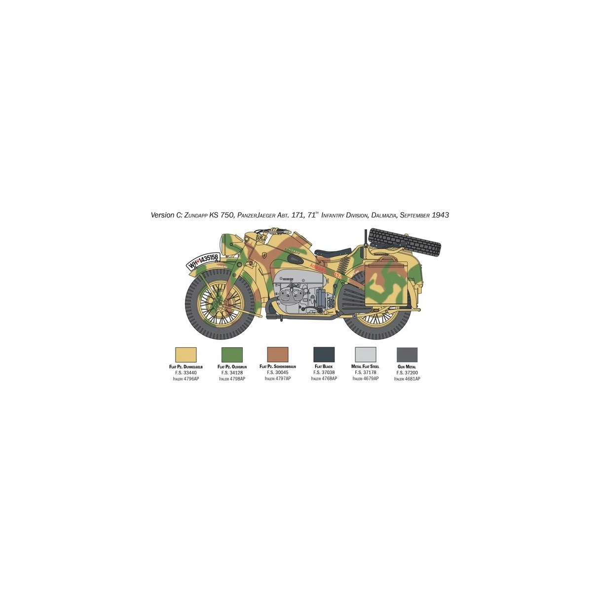 Sidecar Zondapp KS 750 1/9 Italeri Italeri I7406 - 6 Sidecar Zondapp KS 750 1/9 Italeri Italeri I7406 - 6