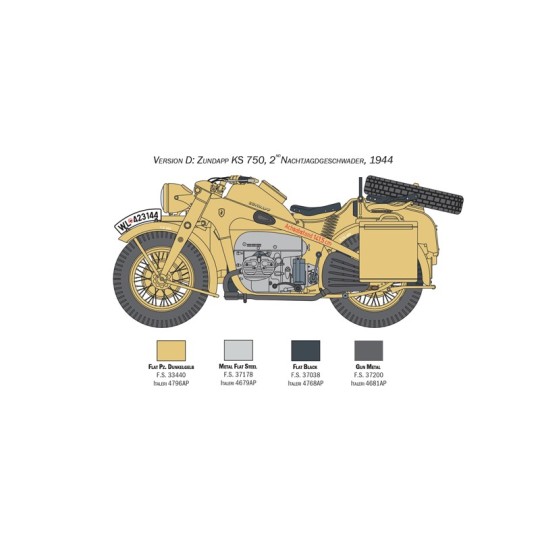 Sidecar Zondapp KS 750 1/9 Italeri Italeri I7406 - 7 I7406-Sidecar Zondapp KS 750 1/9 Italeri - I7406