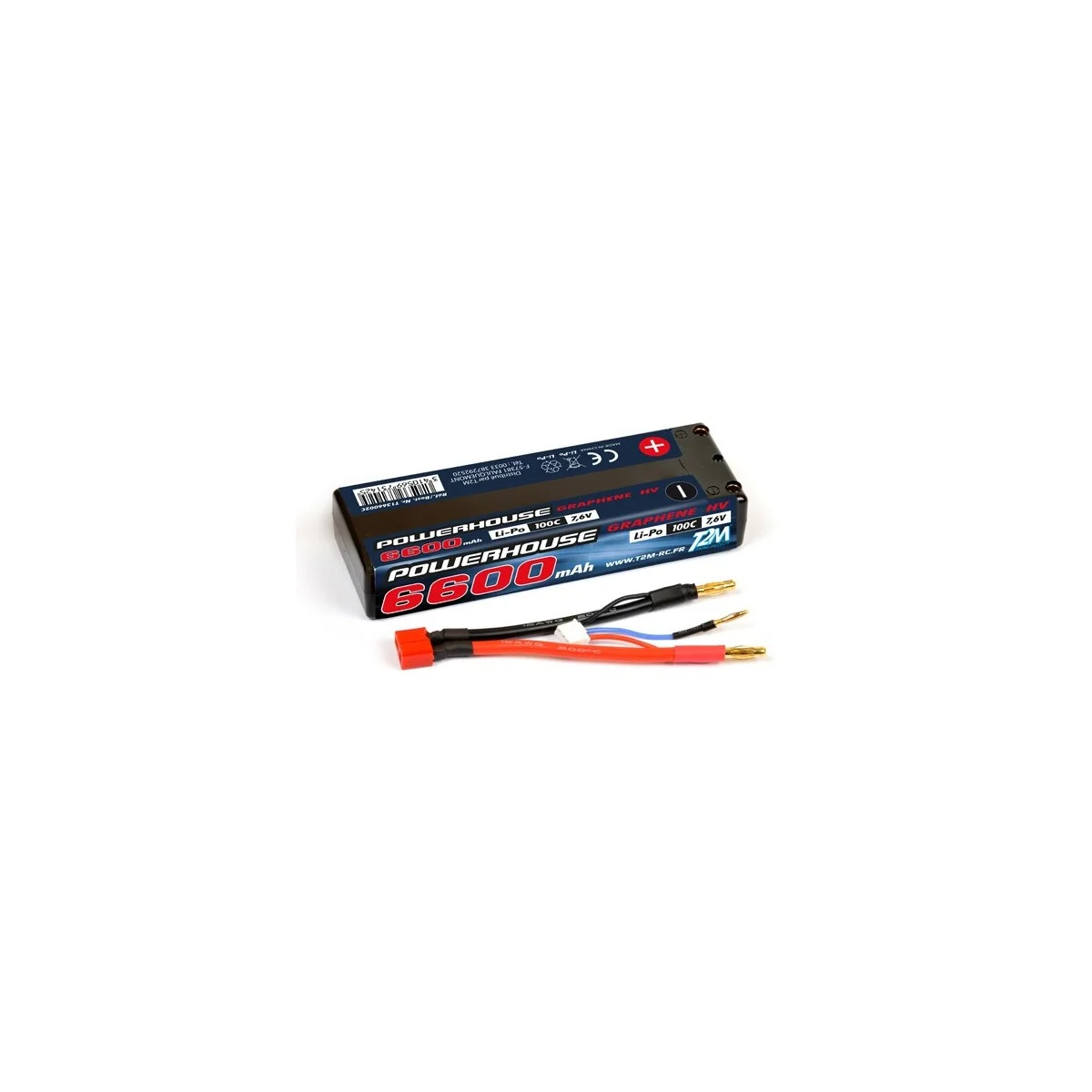 Li-Po 6600mAh 100C 2S HV 7.6V shelled (Dean) T2M T2M T1366002C - 1