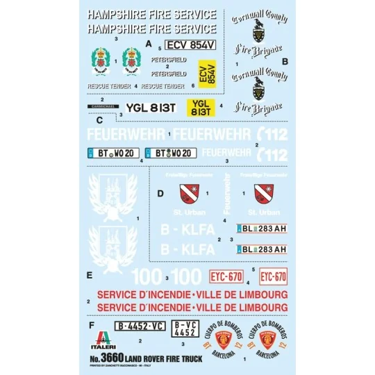 I3660-Land Rover Pompiers 1/24 Italeri