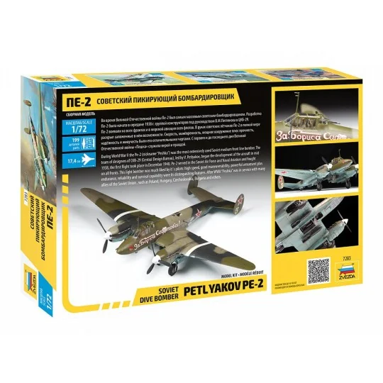 Z7283-Russian Bomber Petlyakov Pe-2 1:72 Zvezda