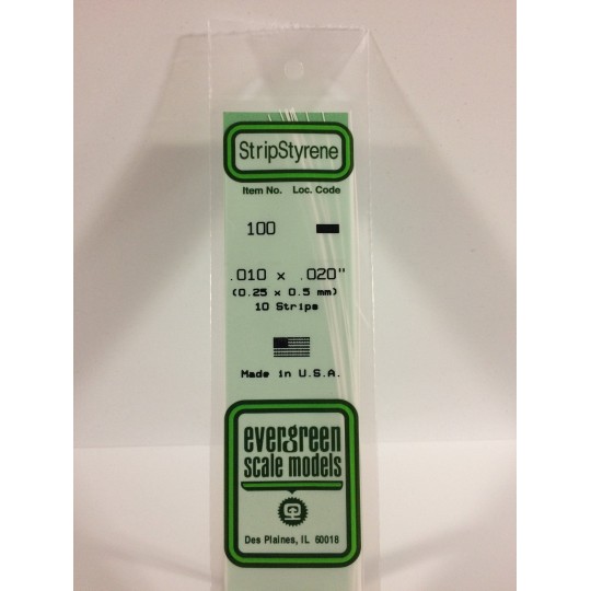 S1370100-Baguette 0.25x0.5x350mm Ref : 100 - Evergreen - S1370100