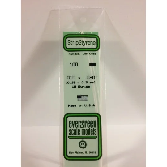 Baguette 0.25x0.5x350mm Ref : 100 - Evergreen Evergreen S1370100 - 1 S1370100-Baguette 0.25x0.5x350mm Ref : 100 - Evergreen - S1370100